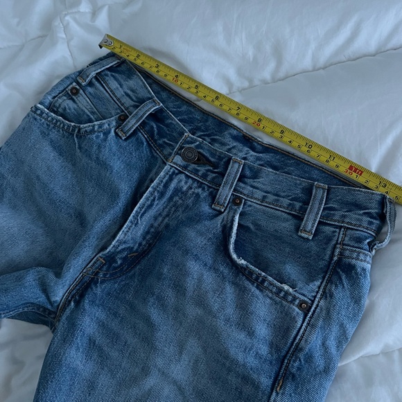 LEVIS 505C SLIM STRAIGHT distressed light wash revolve 25 mid rise crop - Picture 3 of 12